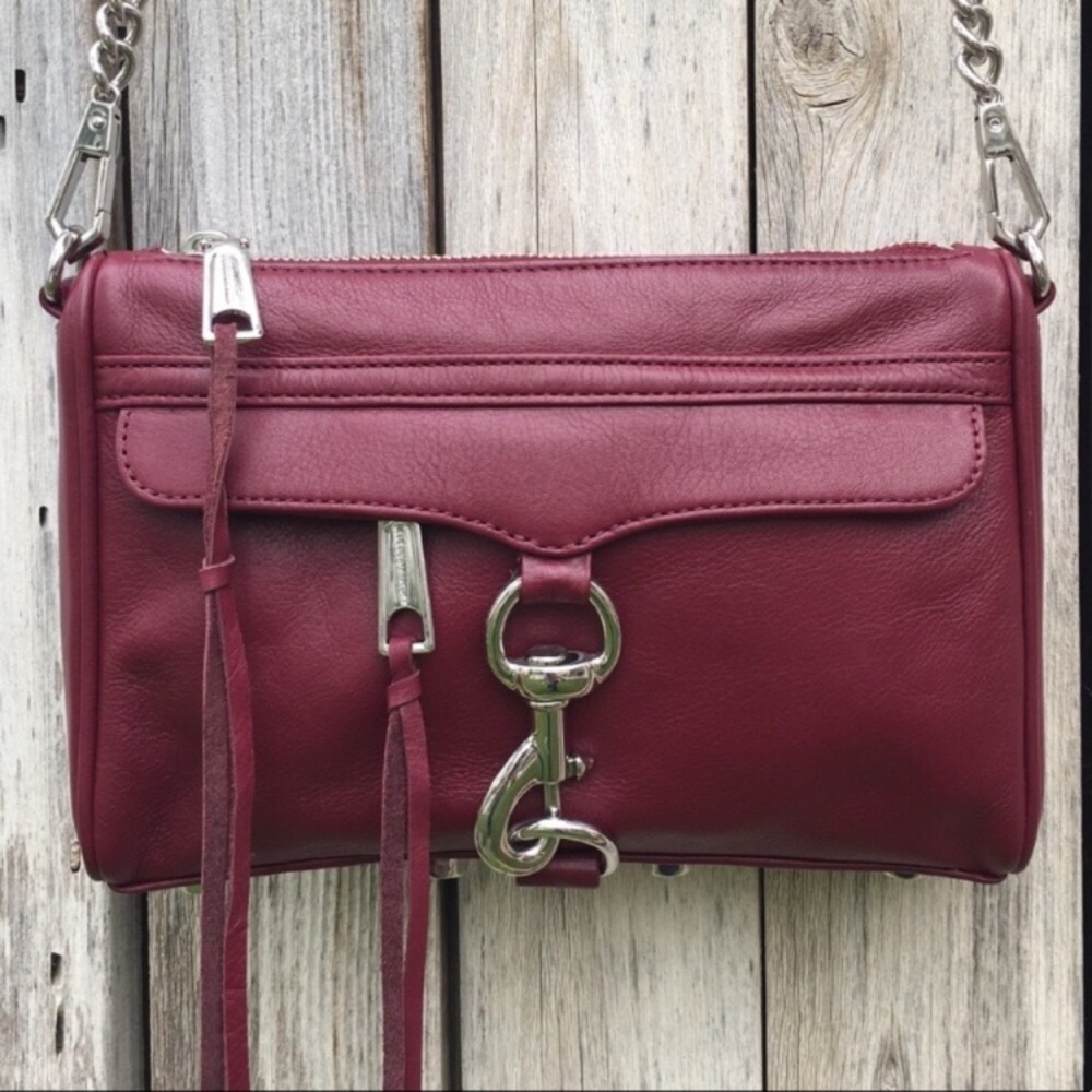 New Rebecca Minkoff Mini Mac Crossbody Bag Wine - Picture 12 of 12